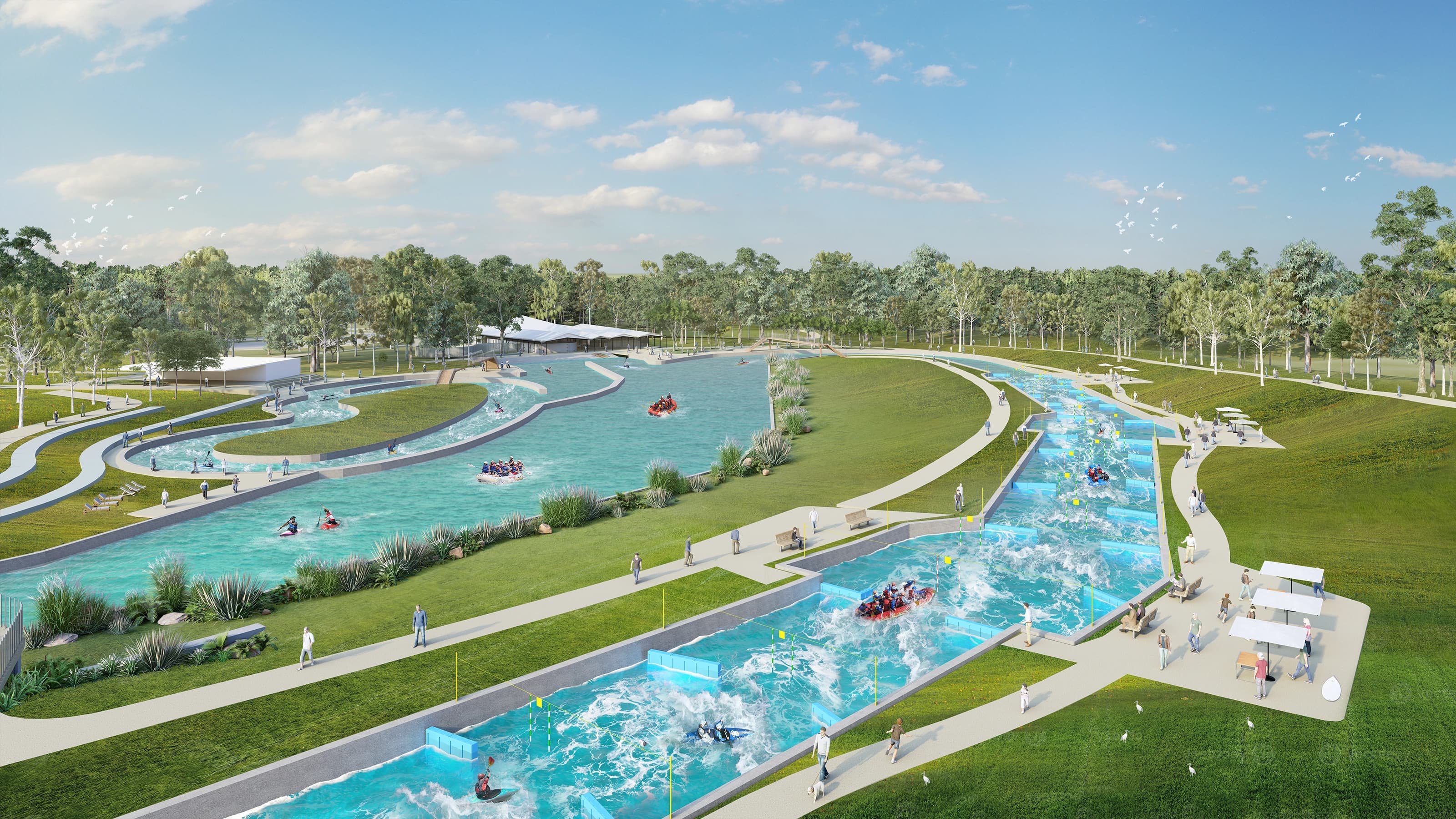 Artist's impression render of the Redland Whitewater Centre