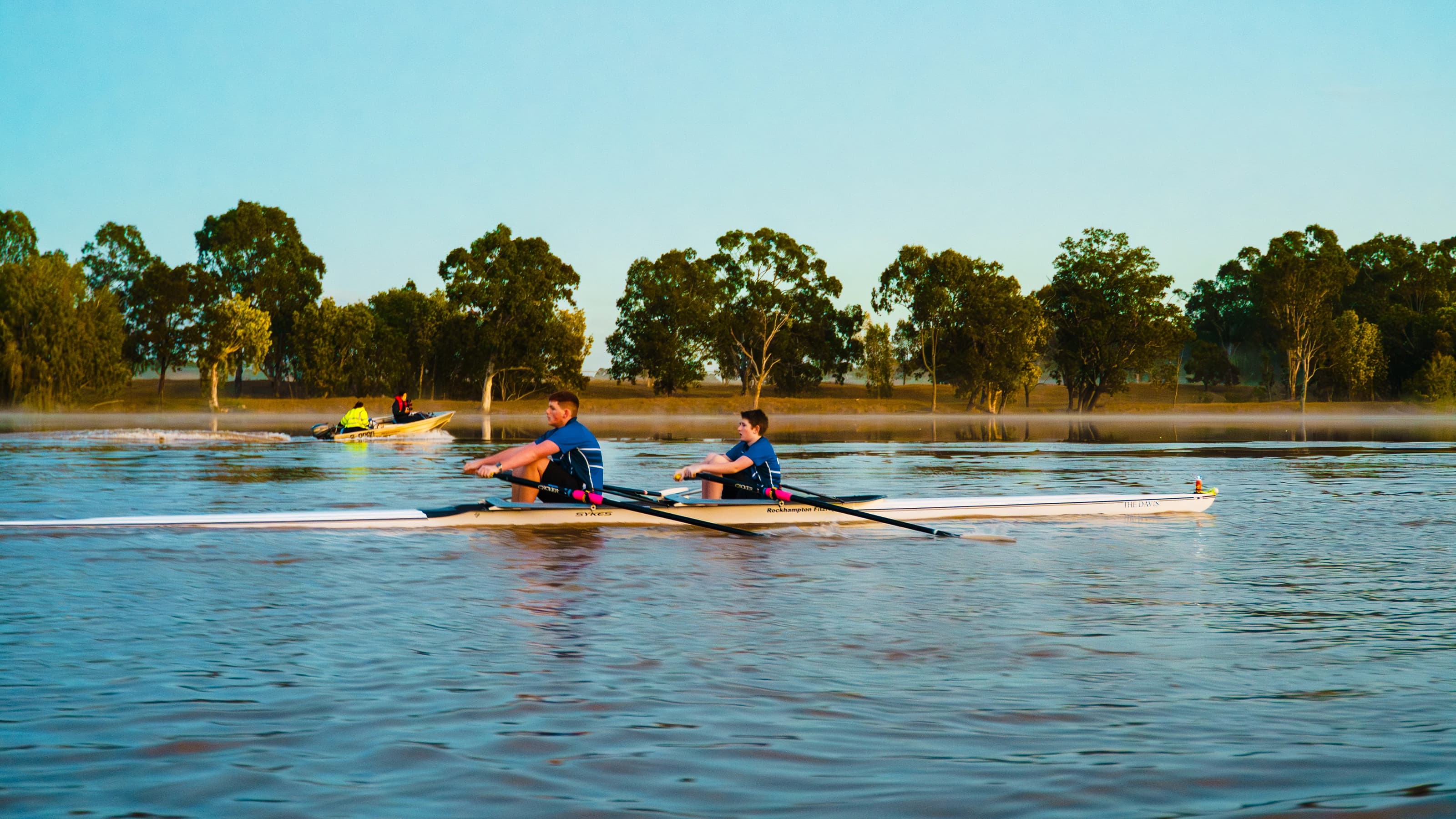 Rowers in water at Rockhampton
