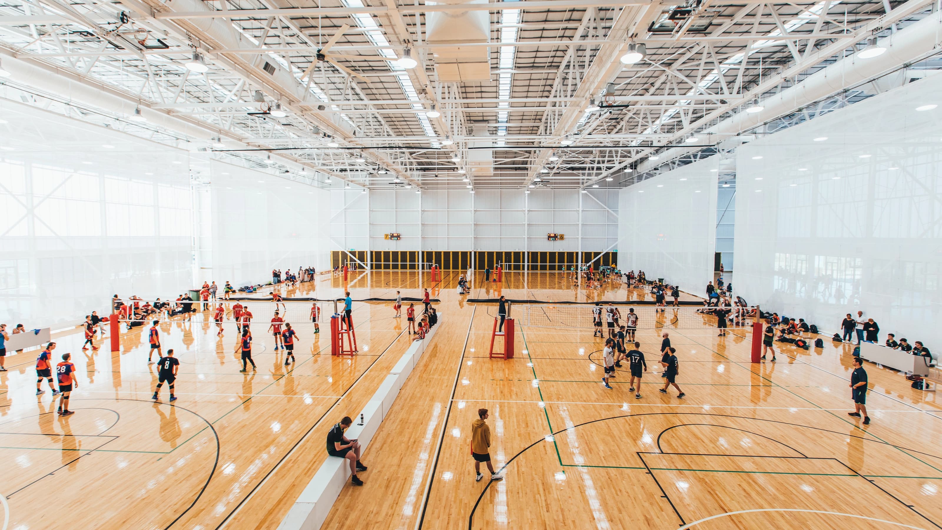 Players on indoor sports court